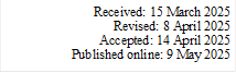 Received: 15 March 2025   
Revised: 8 April 2025    
Accepted: 14 April 2025   
Published online: 9 May 2025