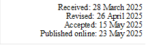 Received: 28 March 2025    
Revised: 26 April 2025    
Accepted: 15 May 2025  
Published online: 23 May 2025