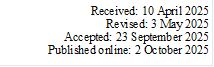Received: 10 April 2025 
Revised: 3 May 2025  
Accepted: 23 September 2025    
Published online: 2 October 2025       


