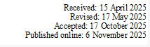 Received: 15 April 2025  
Revised: 17 May 2025  
Accepted: 17 October 2025    
Published online: 6 November 2025       


