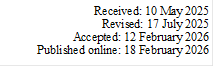 Received: 10 May 2025    
Revised: 17 July 2025    
Accepted: 12 February 2026
Published online: 18 February 2026     




