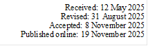 Received: 12 May 2025    
Revised: 31 August 2025    
Accepted: 8 November 2025
Published online: 19 November 2025     


